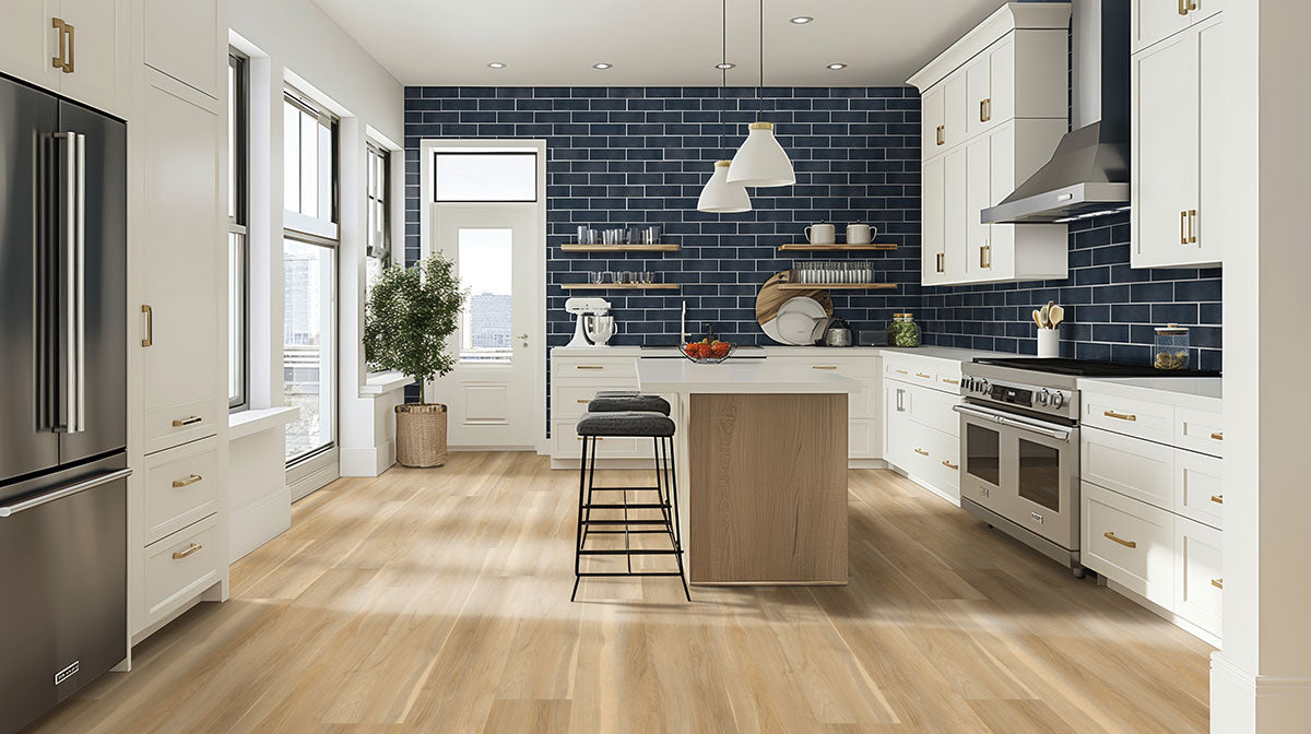 MSI Nove Reserve Bayhill Blonde Luxury Vinyl Plank Flooring — surface detail in blonde tonality