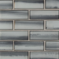 MSI Ombre Grigia Glass Tile — Glass Mosaic Tile 2x6 mesh-mounted for designer installs