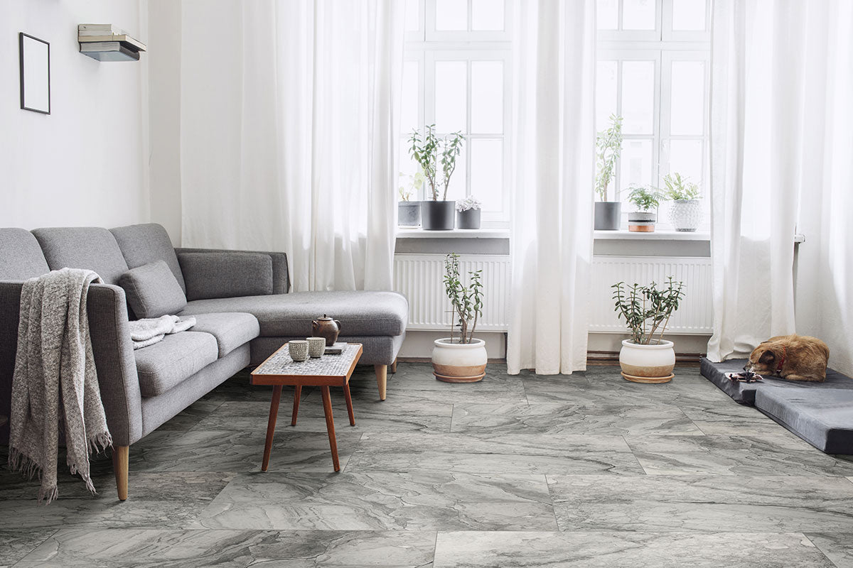 MSI Kaya Onda Gray — surface detail in gray tonality through-bodied porcelain for full-room install