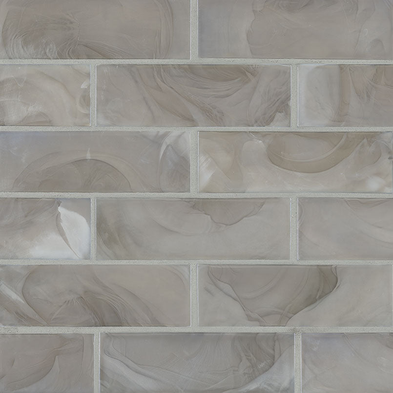 MSI Opalina Glass Subway Tile 2x6 — Glass Mosaic Tile mesh-mounted for designer installs