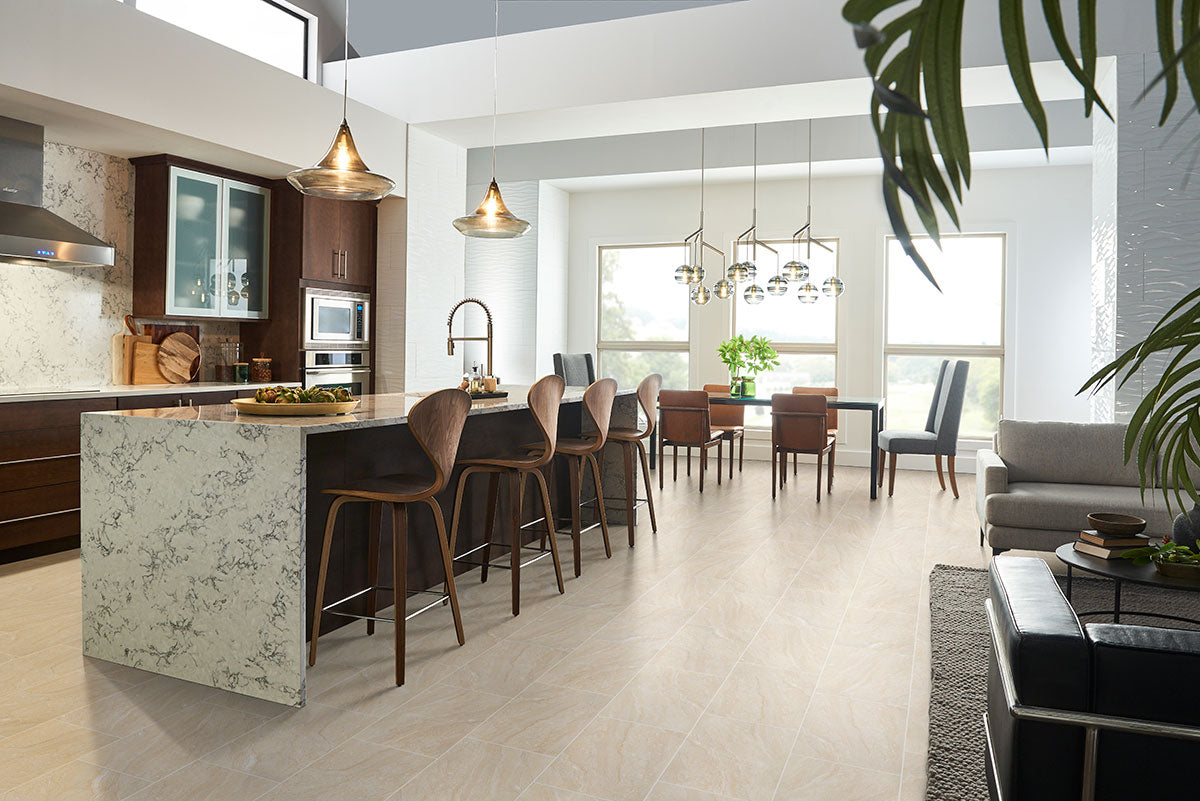 MSI Aria Oro — surface detail in natural tonality through-bodied porcelain for full-room install