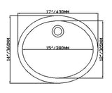 MSI White Oval 1512 Sinks