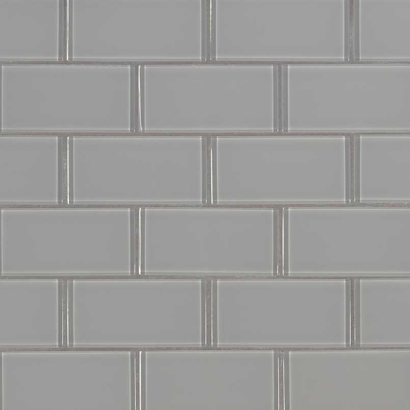 MSI Oyster Gray Subway Tile 2x4 — Glass Mosaic Tile in gray tonality