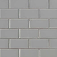 MSI Oyster Gray Subway Tile 2x4 — Glass Mosaic Tile in gray tonality