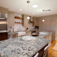 MSI Oyster White — surface detail in white tonality quarried slab for kitchen and counter install