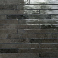 MSI Flamenco Palace Charcoal 2x18 Glossy — Porcelain Wall Tile in charcoal tonality