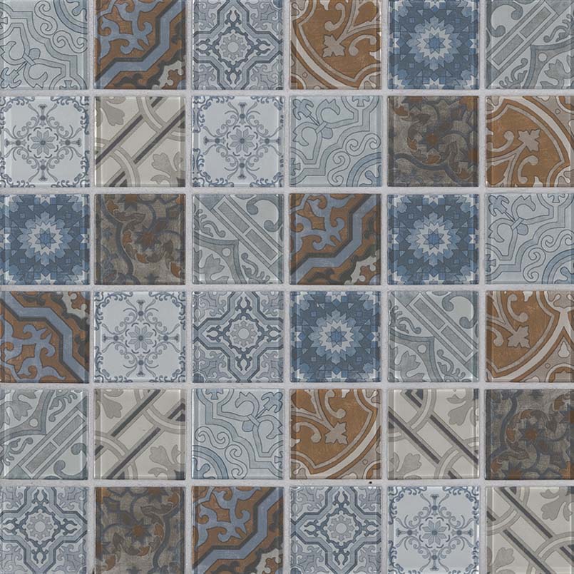 MSI Pasadena Glass Tile — Glass Mosaic Tile 2x2 mesh-mounted for designer installs