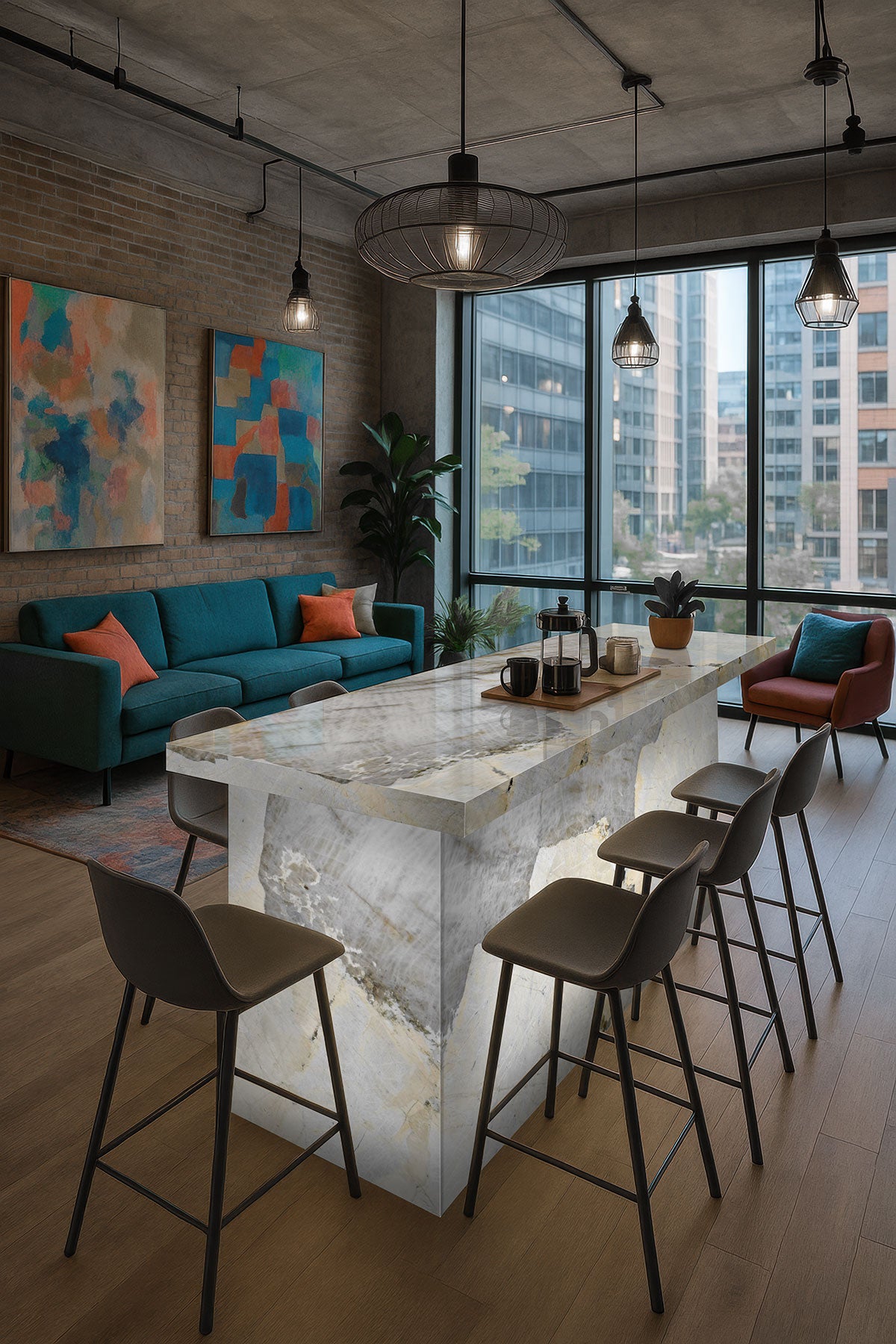 MSI Patagonia — surface detail in natural tonality quarried slab for kitchen and counter install