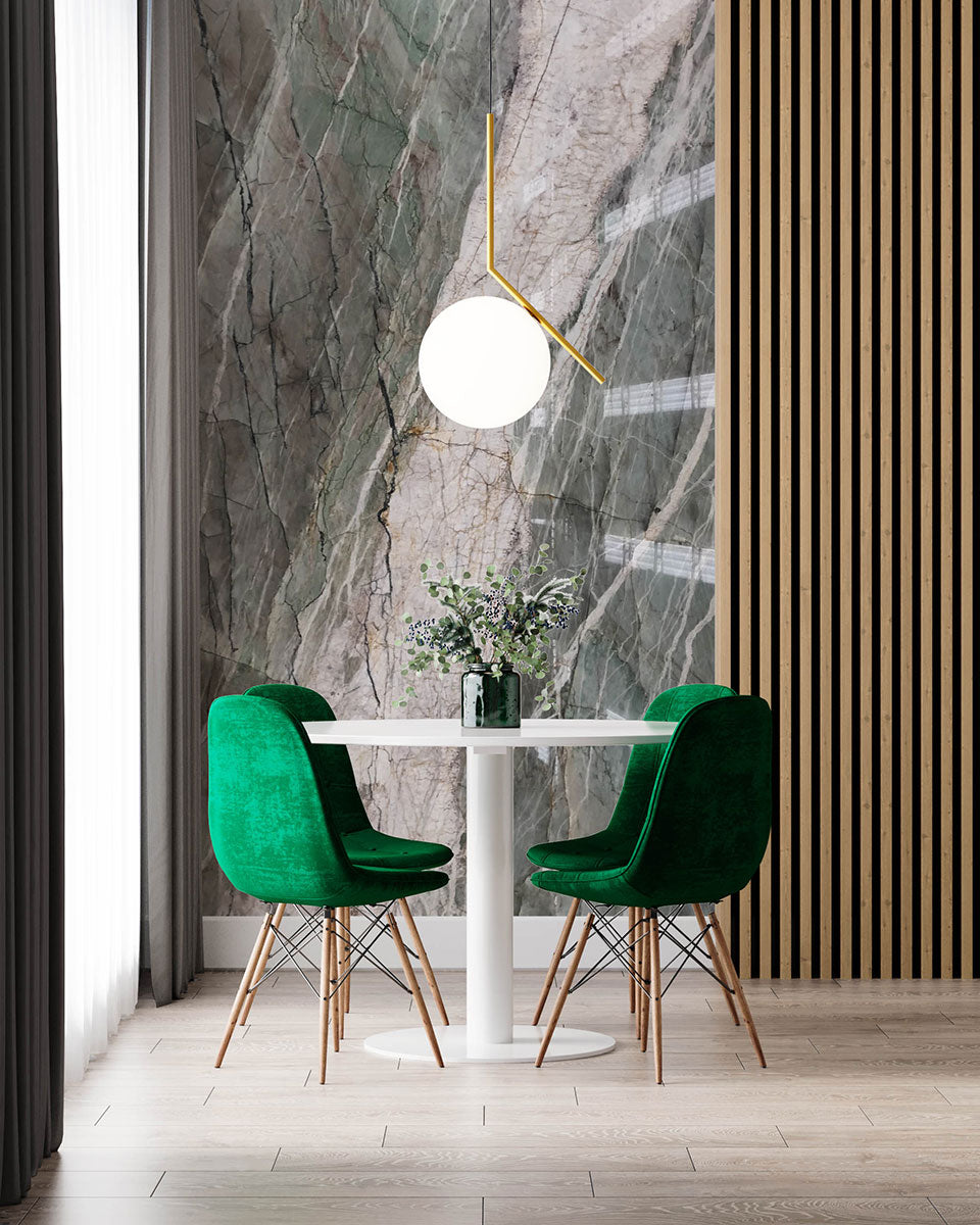 MSI Patagonia Green — surface detail in green tonality metamorphic crystalline slab for kitchen install