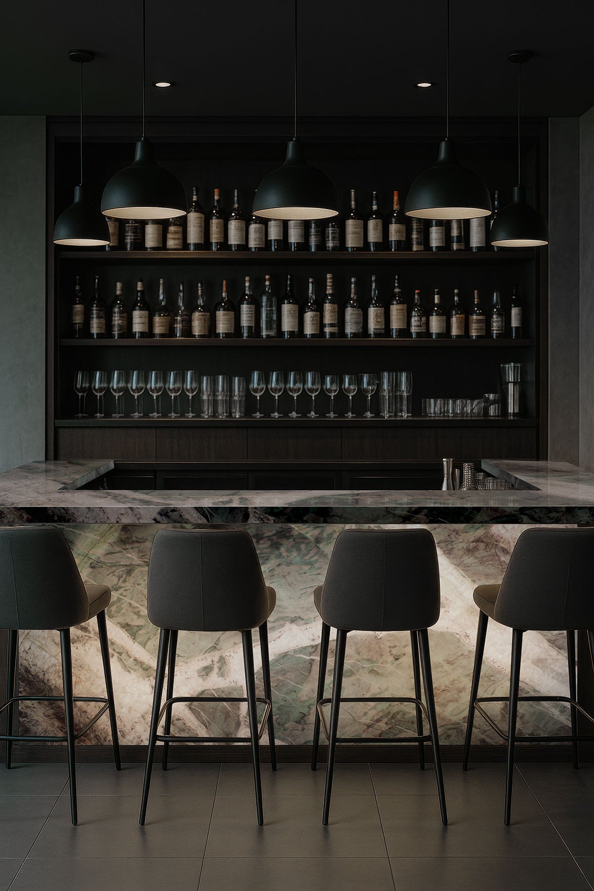 MSI Patagonia Green — surface detail in green tonality metamorphic crystalline slab for kitchen install