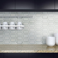 MSI Bianco Dolomite Pavilion Marble Picket Tile — surface detail in natural tonality