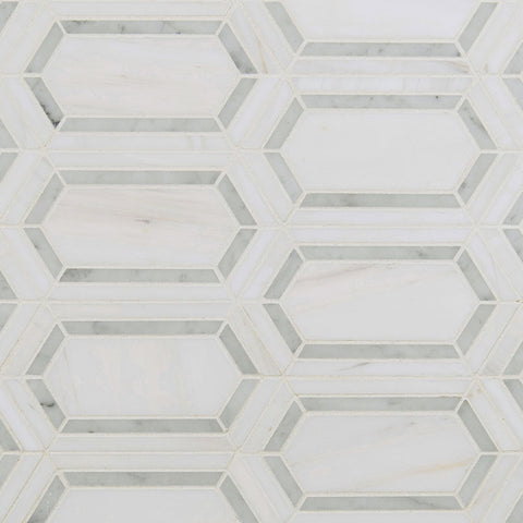 MSI Bianco Dolomite Pavilion Marble Picket Tile