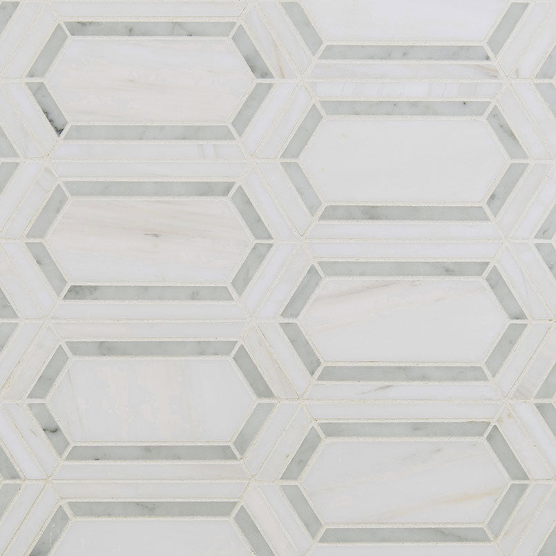 MSI Bianco Dolomite Pavilion Marble Picket Tile — Natural Stone Mosaic