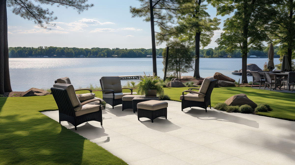 MSI Livingstyle Pearl Porcelain Paver — surface detail in pearl tonality