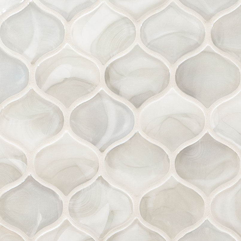 MSI Pearla Arabesque Glass Mosaic Tile mesh-mounted for designer installs