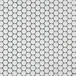 Penny Round Bianco Matte Tile