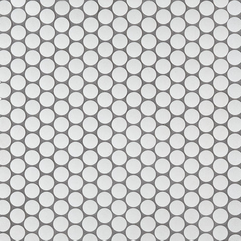 MSI Domino Penny Round Bianco Matte Tile