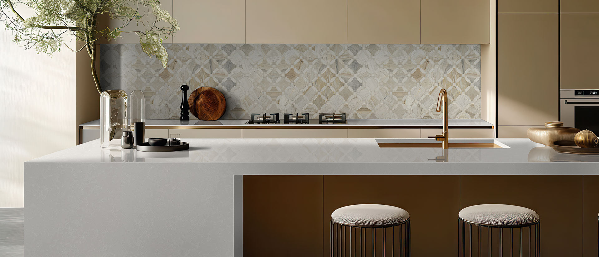 MSI Perla White quartz countertop room scene, fifth view