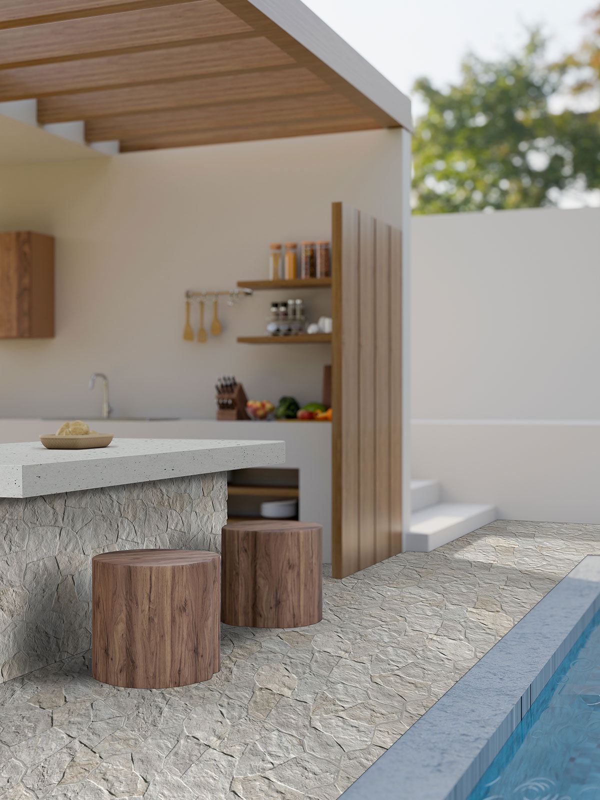 MSI Pitaya White — surface detail in white tonality quarried slab for kitchen and counter install