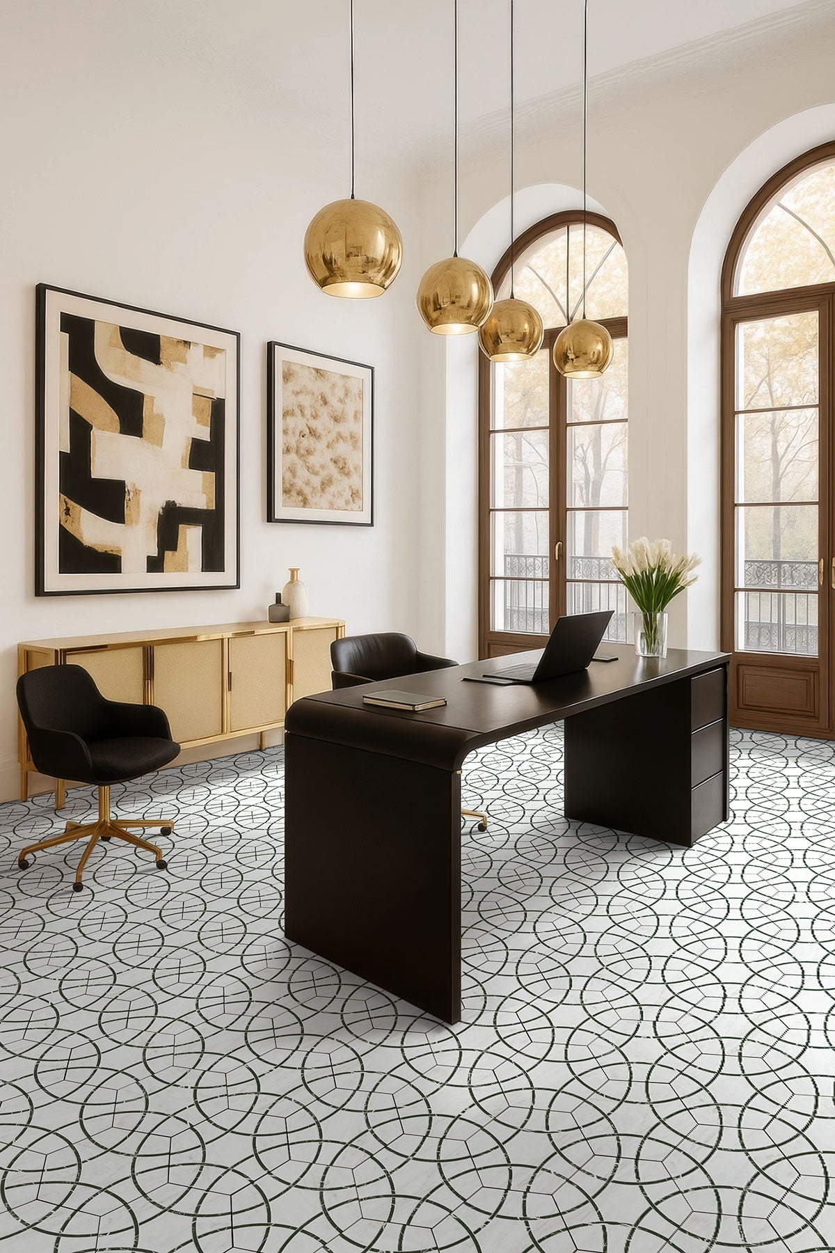 MSI Geoglam Midnight Porcelain Tile — surface detail in natural tonality