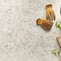 MSI Portico Cream Quartz — surface detail in cream tonality factory-finished eased edge ready for install