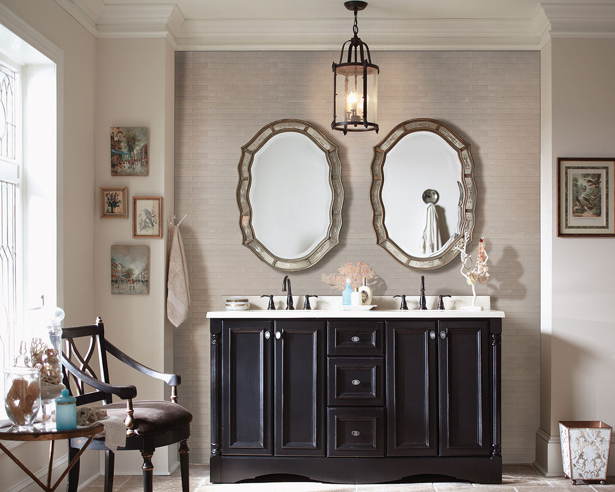 MSI Highland Park Portico Pearl Beveled Tile 2x6 — surface detail in pearl tonality