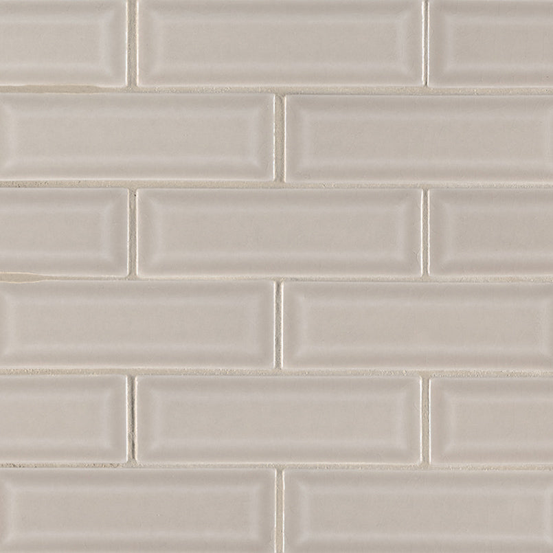 MSI Highland Park Portico Pearl Beveled Tile 2x6 — Marble Threshold in pearl tonality