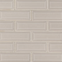 MSI Highland Park Portico Pearl Beveled Tile 2x6 — Marble Threshold in pearl tonality