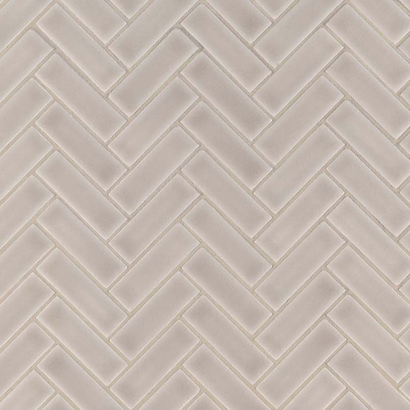 MSI Highland Park Portico Pearl Herringbone Tile — Porcelain Wall Tile in pearl tonality