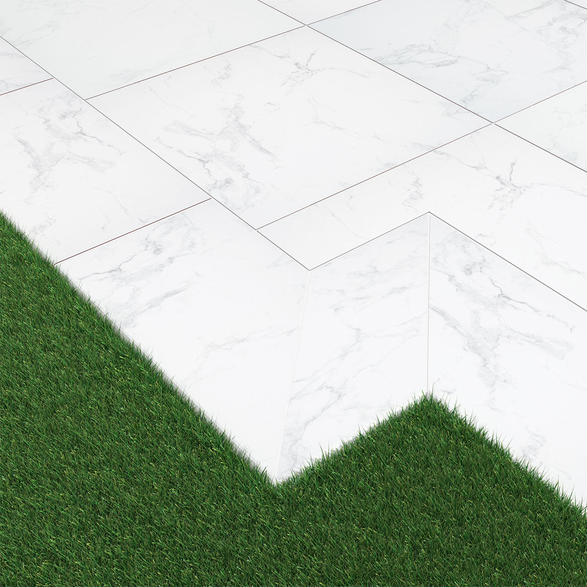 MSI Praia Carrara Porcelain Paver — surface detail in natural tonality
