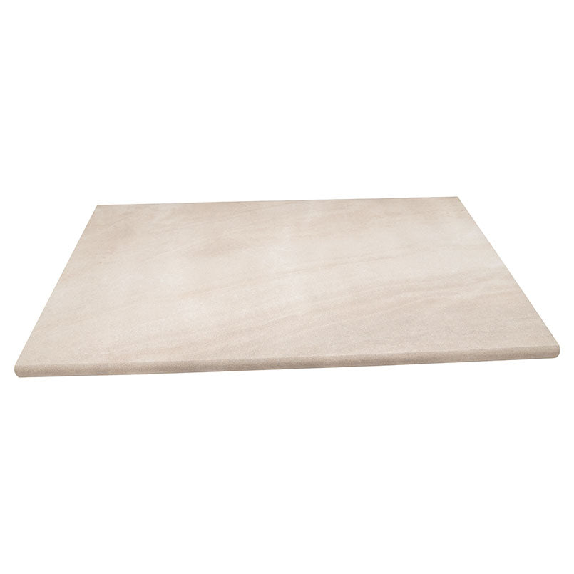 MSI Praia Crema Porcelain Coping — Pool Coping double-bullnose quarried marble pool edge