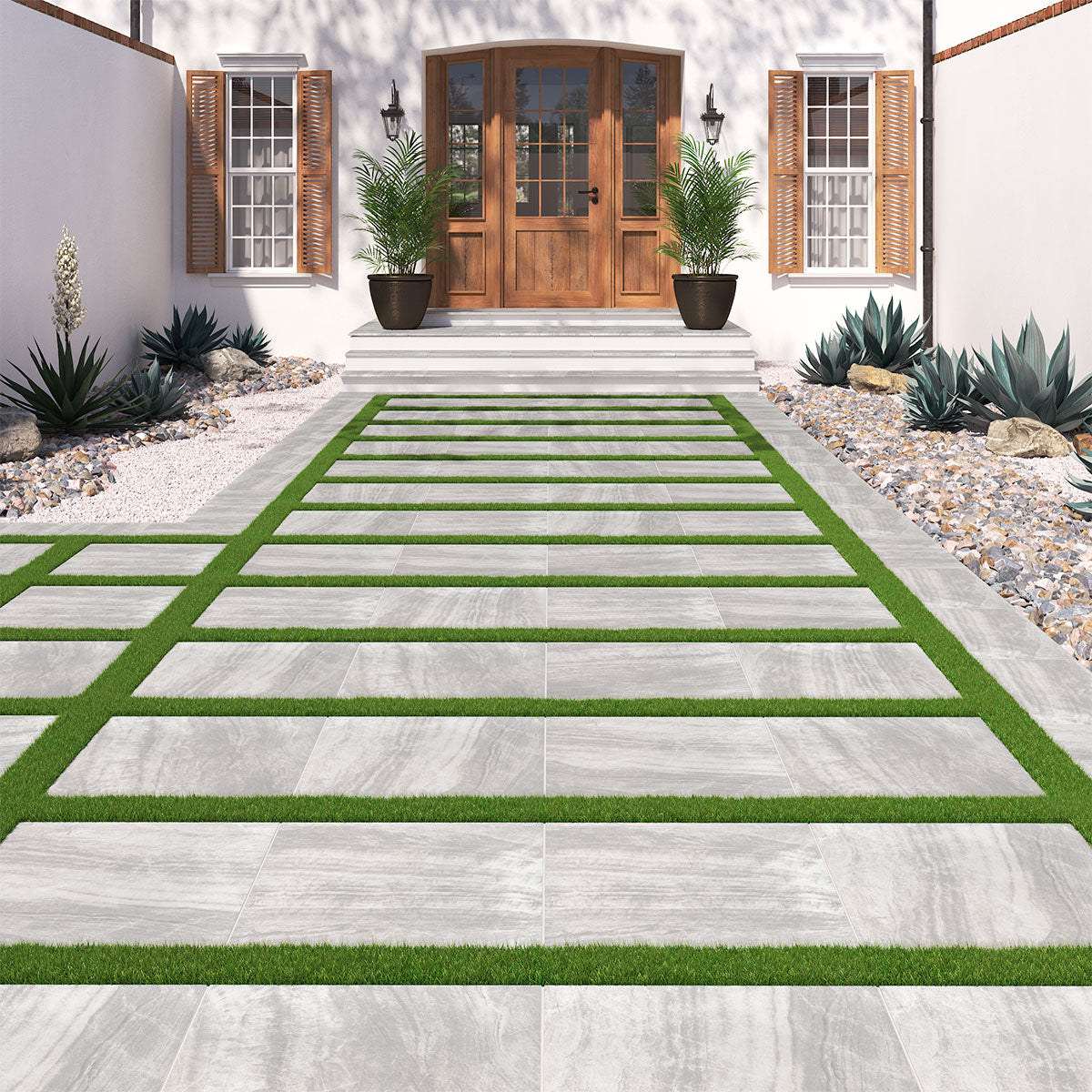MSI Praia Grey Porcelain Paver — surface detail in grey tonality