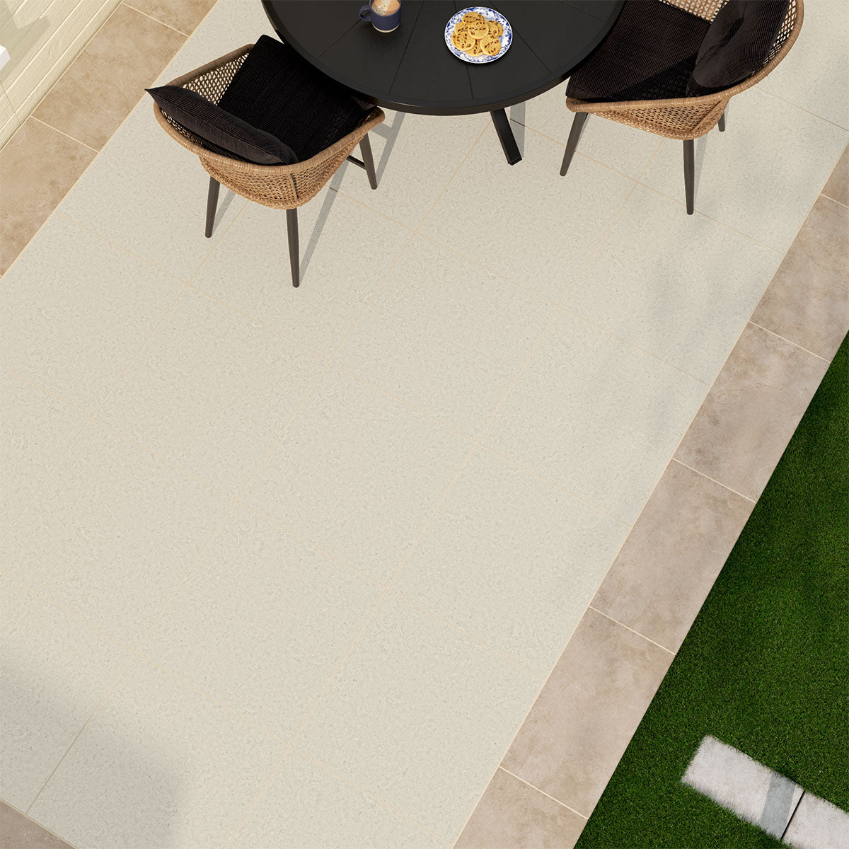 MSI Quartz Beige Porcelain Paver — surface detail in beige tonality