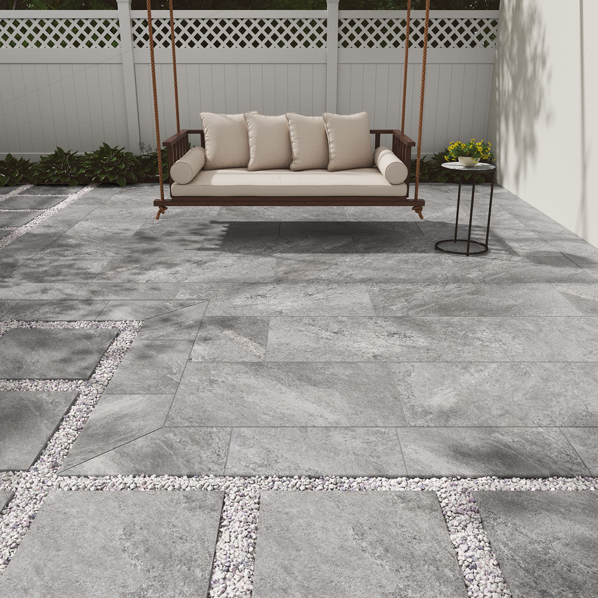 MSI Quarzo Gray Porcelain Paver — surface detail in gray tonality