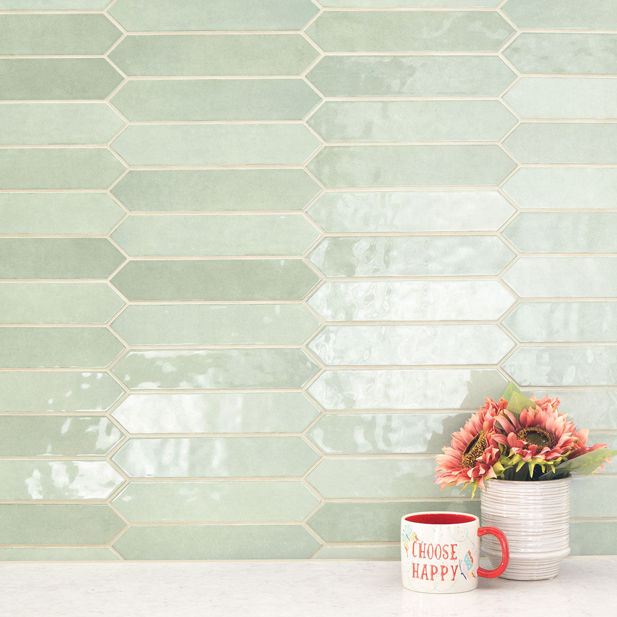 MSI Renzo Jade Picket Wall Tile 2.5x13 — surface detail in natural tonality