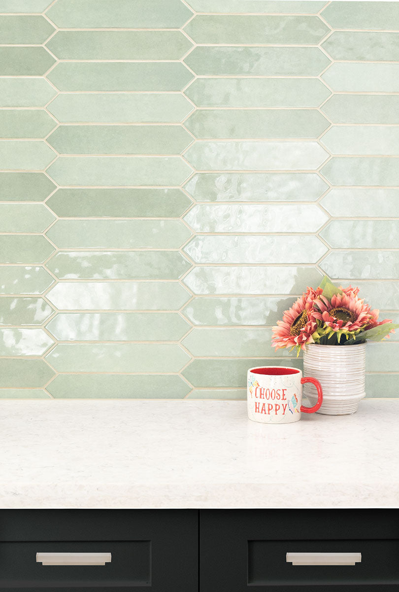 MSI Renzo Jade Picket Wall Tile 2.5x13 — surface detail in natural tonality