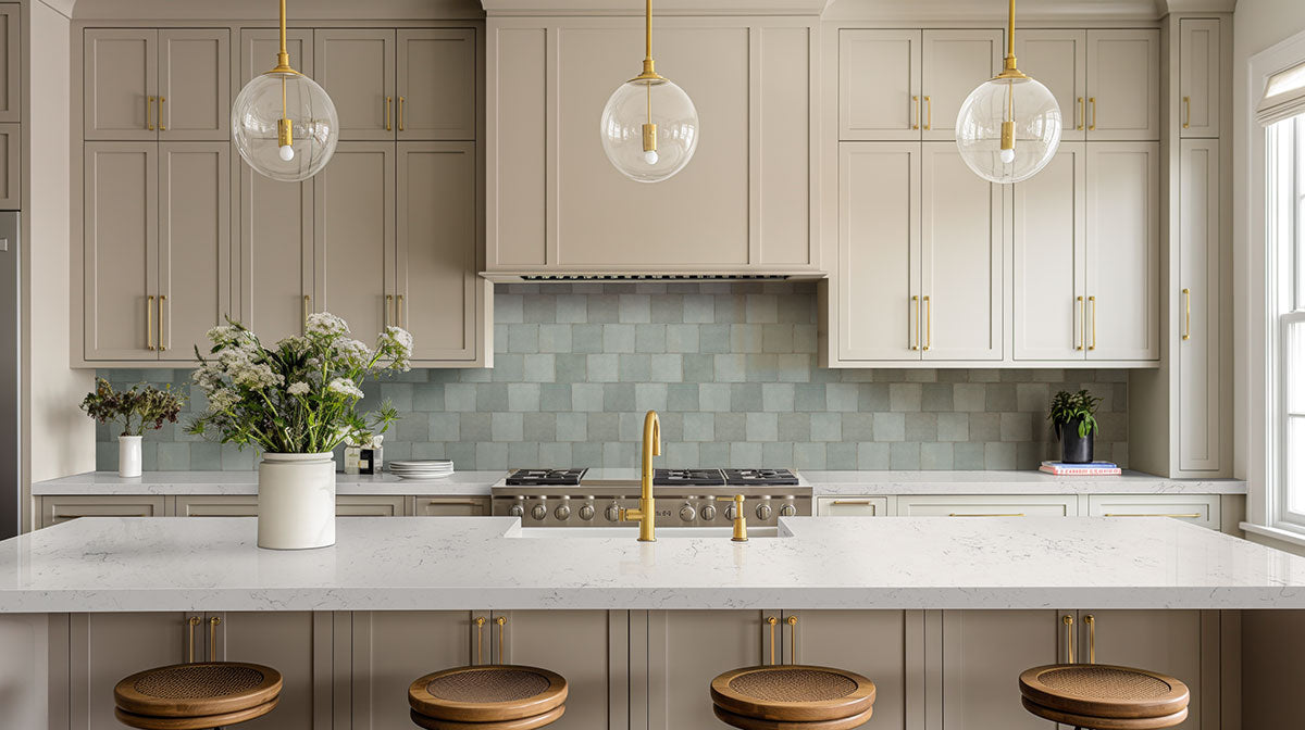 MSI Renzo Jade Ceramic Tile 5x5 — surface detail in natural tonality