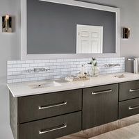 MSI Domino Retro Brick Bianco White Tile — surface detail in white tonality