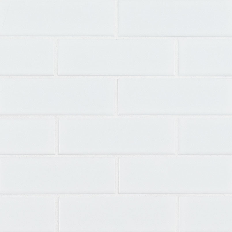 MSI Domino Retro Brick Bianco White Tile — Porcelain Wall Tile in white tonality