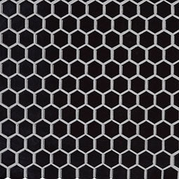 Retro Nero Glossy 1” Hexagon Mosaic Tile
