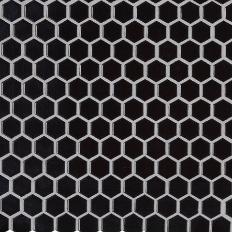 MSI Domino Retro Nero Glossy 1" Hexagon Mosaic Tile