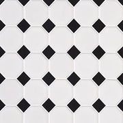 Retro Bianco Glossy Octagon Tile