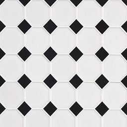 Retro Bianco Glossy Octagon Tile