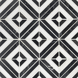 Rhombix Nero Geometric Tile