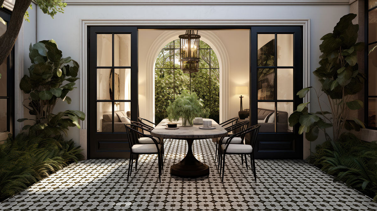 MSI Zaria Sakura Encaustic Tile, surface detail in natural tonality, fifth view