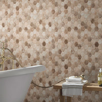 MSI Sandhills Hexagon Mosaic Tile — surface detail in natural tonality