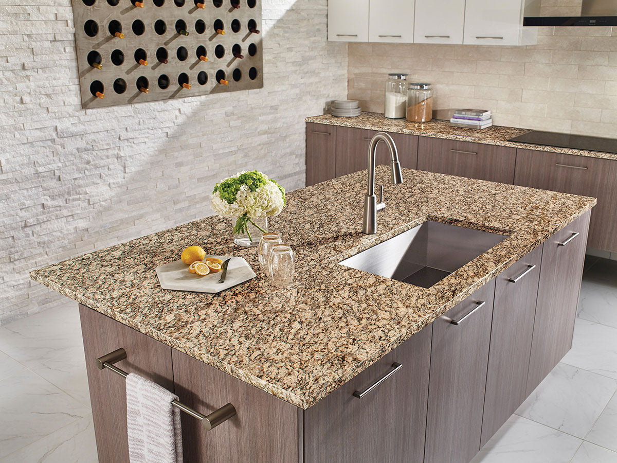MSI Santa Cecelia — surface detail in natural tonality quarried slab for kitchen and counter install