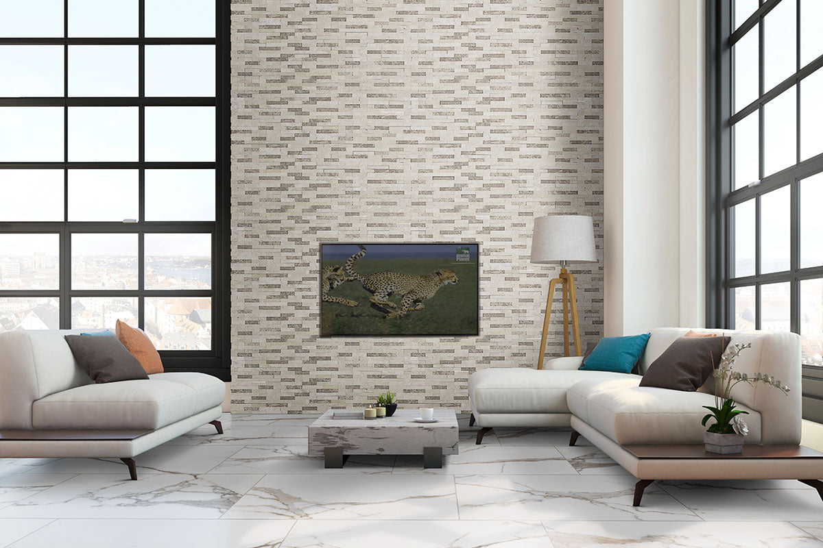 MSI Savoy Crema — surface detail in natural tonality through-bodied porcelain for full-room install
