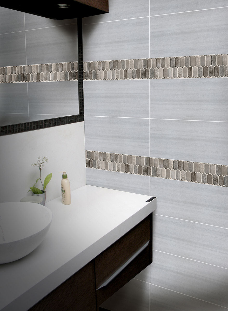 MSI Savoy Picket Pattern Tile — surface detail in natural tonality