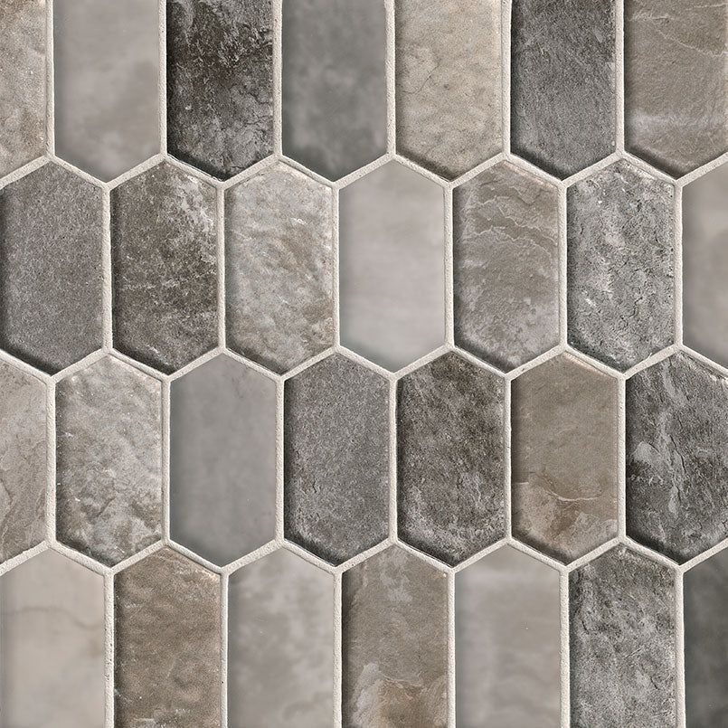 MSI Savoy Picket Pattern Tile — Glass Mosaic Tile mesh-mounted for designer installs